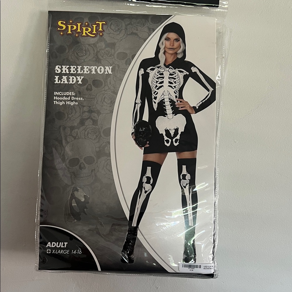 Spirit Skeleton Lady Black and White Costume